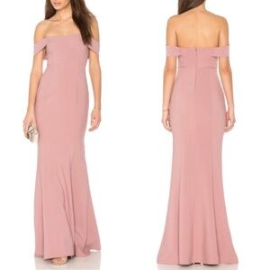 NWT LIKELY Bartolli Off Shoulder Mermaid Gown in Nostalgia Rose